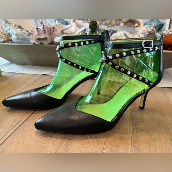 Sam Edelman Orla Black Leather Heels with Studded Straps, NIB, Women’s Size 9 - Picture 2 of 8